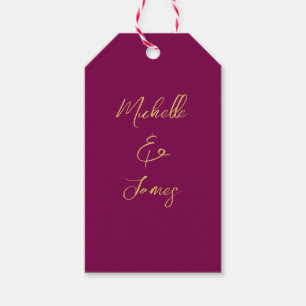 Etiquetas Para Regalos Colores de vino y oro Profesional Moderno