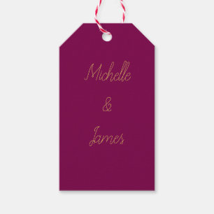 Etiquetas Para Regalos Colores de vino y oro Profesional Moderno y de mod