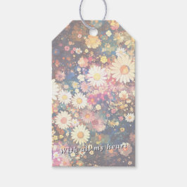Etiquetas Para Regalos Colorful Mixed Wildflower Double Sided Floral
