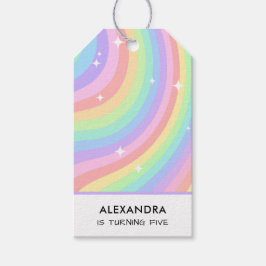 Etiquetas Para Regalos Colorful Rainbow Girl 5th Birthday