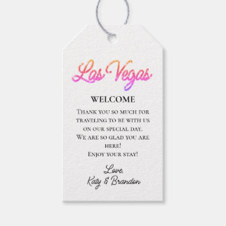 Etiquetas Para Regalos Colorida bienvenida Boda Las Vegas Sparkles
