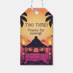 Etiquetas Para Regalos Colorida fiesta hawaiana de cumpleaños de Tiki