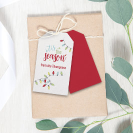 Etiquetas Para Regalos Coloridas y coloridas luces de cadena festiva navi