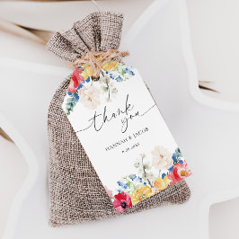 Etiquetas Para Regalos Colorido Boda de Flor Silvestre Gracias A Favor