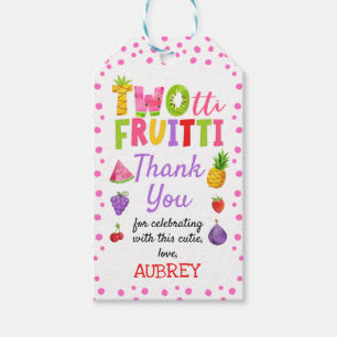 Etiquetas Para Regalos Colorido cumpleaños de dos toneladas de fruta grac