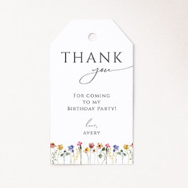 Etiquetas Para Regalos Colorido cumpleaños de flores silvestres gracias e