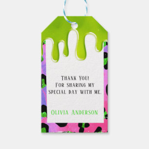 Etiquetas Para Regalos Colorido Leopard Green Slime 00th Birthday Party