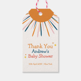 Etiquetas Para Regalos Colorido Retro Sunshine Baby Shower Gracias