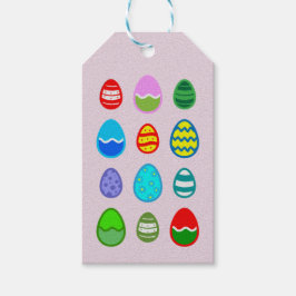 Etiquetas Para Regalos Colorido y hermoso patrón de huevo de Pascua