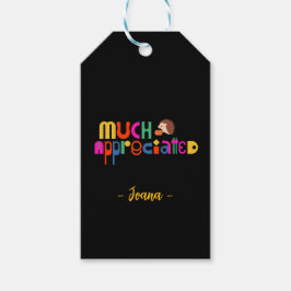Etiquetas Para Regalos Colorido y personalizado negro apreciado Gracias