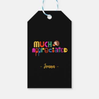 Etiquetas Para Regalos Colorido y personalizado negro apreciado Gracias