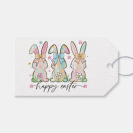Etiquetas Para Regalos Coloridos conejitos de Pascua con arcos