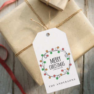 Etiquetas Para Regalos Coloridos Navidades alumbran Feliz Navidad