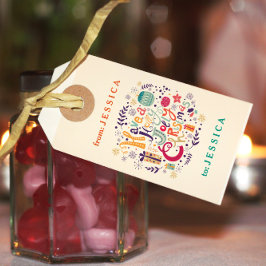 Etiquetas Para Regalos Coloridos Navidades de Retro Holly Jolly