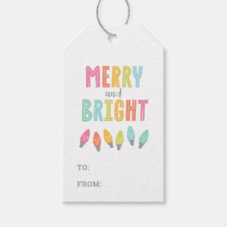 Etiquetas Para Regalos Coloridos Navidades merry y Bright