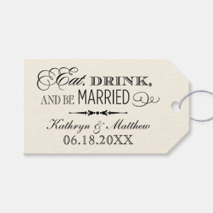 Etiquetas Para Regalos Comer Beber Estar Casado Favor de Monograma de Mar
