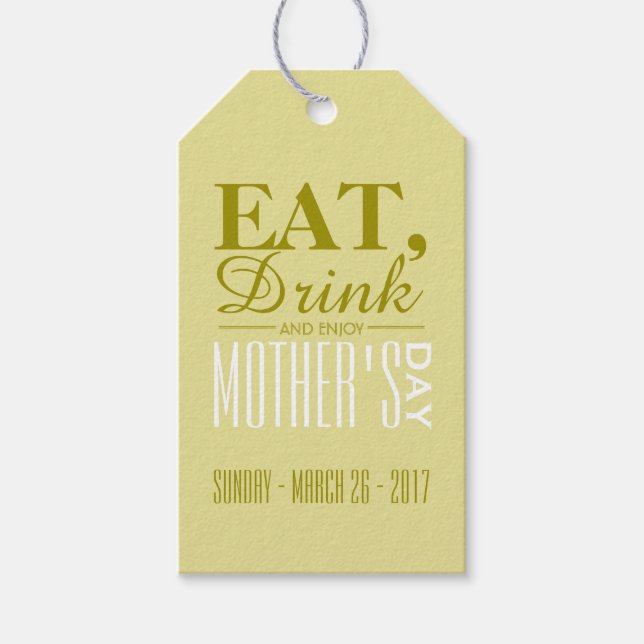 Etiquetas Para Regalos Comer, beber y disfrutar del día de la madre (Anverso)