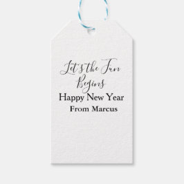 Etiquetas Para Regalos comienza la diversión comienza feliz año nuevo nom