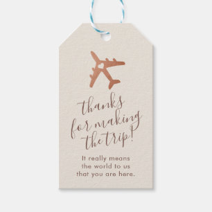 Etiquetas Para Regalos Compañero Sepia Romántico Avión: Favor de Viajar