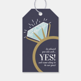 Etiquetas Para Regalos Compromiso del anillo de oro gráfico del partido g