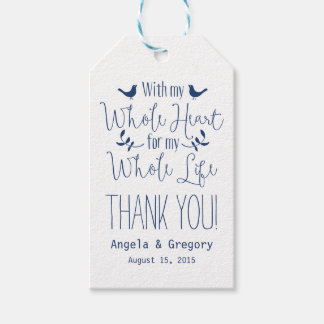 Etiquetas Para Regalos Con todo mi corazón toda mi vida Navy Wedding Favo