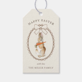 Etiquetas Para Regalos Conejito de Pascua en acuarela vintage adorable