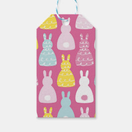 Etiquetas Para Regalos Conejito de Pascua rosa lindo