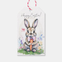 Conejito de Pascua vintage adorable con acuarela