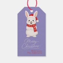 Conejito de Santa adorable Navidad púrpura