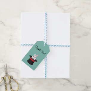 Etiquetas Para Regalos Conejito lindo en sombrero de mago personalizado