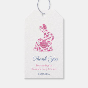 Etiquetas Para Regalos Conejo chino rosado Baby Shower Favor