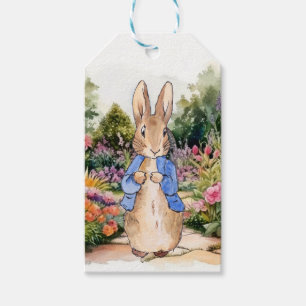 Etiquetas Para Regalos Conejo clásico en chaqueta azul