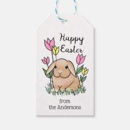 Etiquetas Para Regalos Conejo Cute Happy Easter