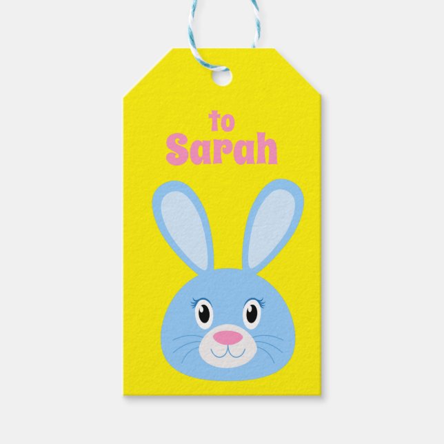 Etiquetas Para Regalos Conejo de cumpleaños (Anverso)
