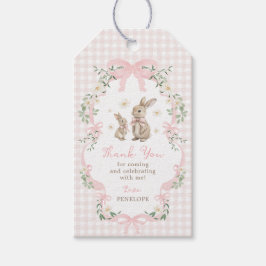 Etiquetas Para Regalos Conejo de lazo rosa conejito bebé niña ducha agrad
