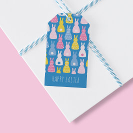 Etiquetas Para Regalos Conejo de Pascua Azul