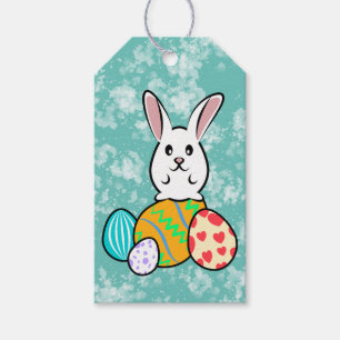 Etiquetas Para Regalos Conejo de Pascua en huevos de Pascua