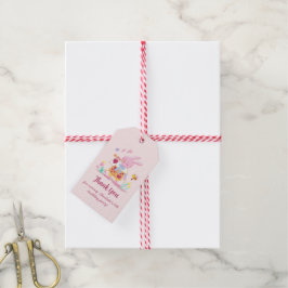 Etiquetas Para Regalos conejo de pascua rosa de color agua en el jardín