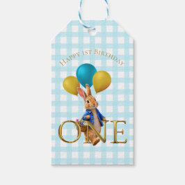 Etiquetas Para Regalos Conejo paseando por su primer cumpleaños personali