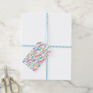 Etiquetas Para Regalos Confeti de Letras "I"