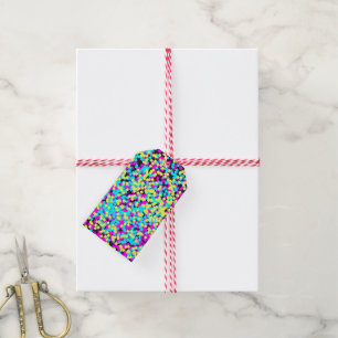 Etiquetas Para Regalos Confeti multicolor de neón de la diversión