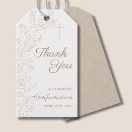 Etiquetas Para Regalos Confirmación de agradecimiento de cruz floral simp
