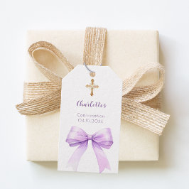 Etiquetas Para Regalos Confirmation lavender bow cross girl DIY