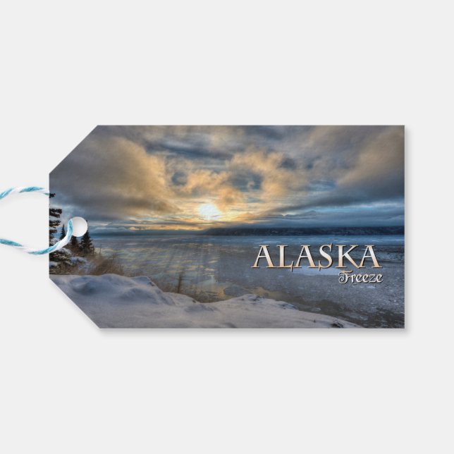 Etiquetas Para Regalos Congelación de Alaska (Reverso Horizontal)