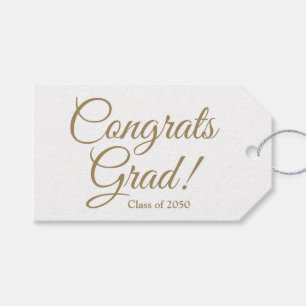 Etiquetas Para Regalos Congrats grad oro blanco personalizado clase de gu