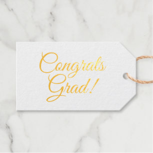 Etiquetas Para Regalos Congrats grad oro personalizado script simple eleg
