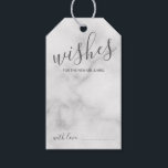 Etiquetas Para Regalos Consejos y deseos de Boda de escritura moderna<br><div class="desc">Añada un toque personal a su boda con un consejo moderno del boda de guiones y tarjeta de identificación de deseos. Esta tarjeta de consejo incluye el título 'Deseos' en estilo de letra de escritura moderno gris y detalles en estilo de fuente sans serif moderno sobre fondo de mármol blanco....</div>