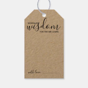 Etiquetas Para Regalos Consejos y deseos de Boda de guión moderno