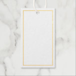 Etiquetas Para Regalos Consejos y deseos de oro para Bodas en blanco<br><div class="desc">Añada un toque personal a su boda con un consejo boda y desea una tarjeta de Relieve metalizado dorada. Esta tarjeta de consejo tiene un borde de Relieve metalizado dorado real sobre fondo blanco. Perfecto para boda, ducha de bebé, fiesta de cumpleaños, ducha de novia, soltera y cualquier ocasión especial....</div>