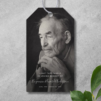 Etiquetas Para Regalos Conservación del funeral de la vela de la foto con